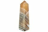 Polished, Banded Honey Calcite Obelisk #217040-1